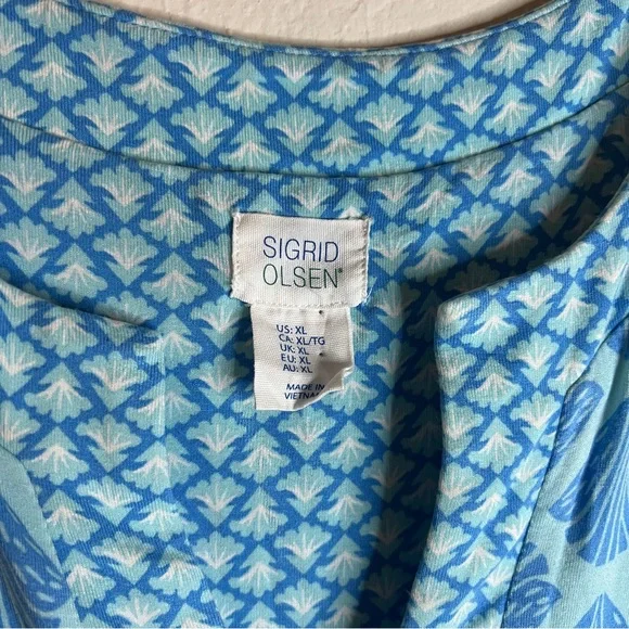 Sigrid Olsen Blue Patterned Dress XL - Picture 2 of 8